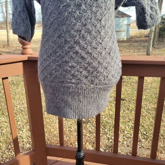 Old Navy Gray Textured Knit Wool Mohair Blend Short Sleeve Turtleneck Size XS - Picture 7 of 14
